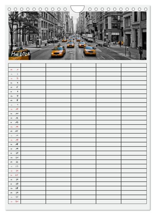 Produktbild: NEW YORK CITY Teamplaner (Wandkalender 2026 DIN A4 hoch), CALVENDO Monatskalender