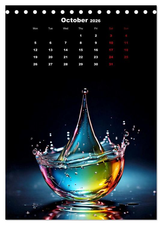 Produktbild: The symphony of drops (Desk Calendar 2026 DIN A5 portrait), CALVENDO 12 Month DeskCalendar