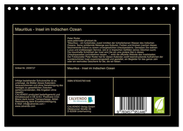 Produktbild: Mauritius - Insel im Indischen Ozean (Tischkalender 2026 DIN A5 quer), CALVENDO Monatskalender
