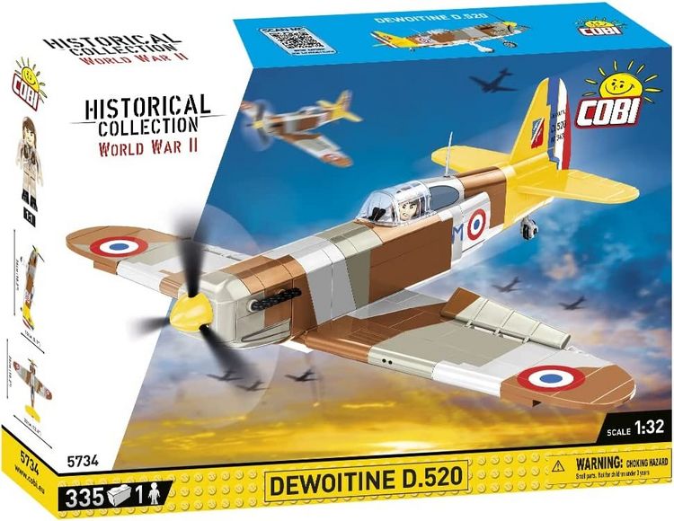 Produktbild: COBI Historical Collection 5734 - Dewoitine D.520, Jagdflugzeug, WWII, Bauset