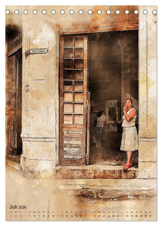 Produktbild: Cuba Retro Kalender (Tischkalender 2026 DIN A5 hoch), CALVENDO Monatskalender