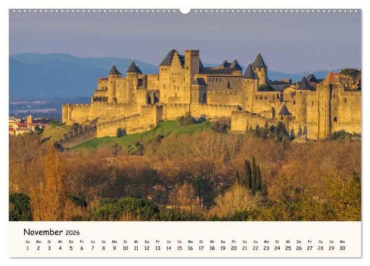 Produktbild: Cite von Carcassonne - Zeitreise ins Mittelalter (hochwertiger Premium Wandkalender 2026 DIN A2 quer), Kunstdruck in Hochglanz