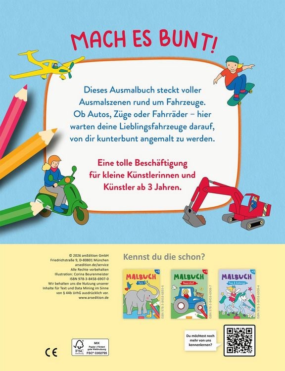 Produktbild: Malbuch Fahrzeuge