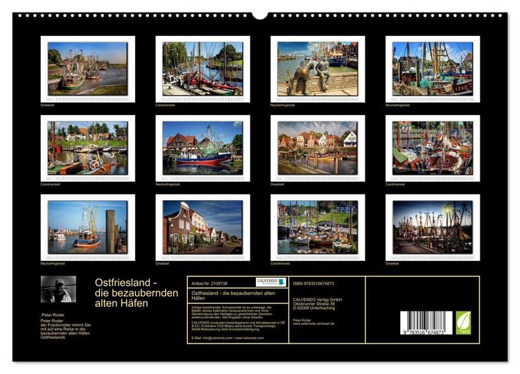 Produktbild: Ostfriesland - die bezaubernden alten H&auml;fen (hochwertiger Premium Wandkalender 2026 DIN A2 quer), Kunstdruck in Hochglanz