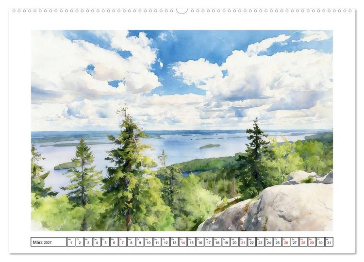 Produktbild: Finnland - Naturparadies (hochwertiger Premium Wandkalender 2027 DIN A2 quer), Kunstdruck in Hochglanz