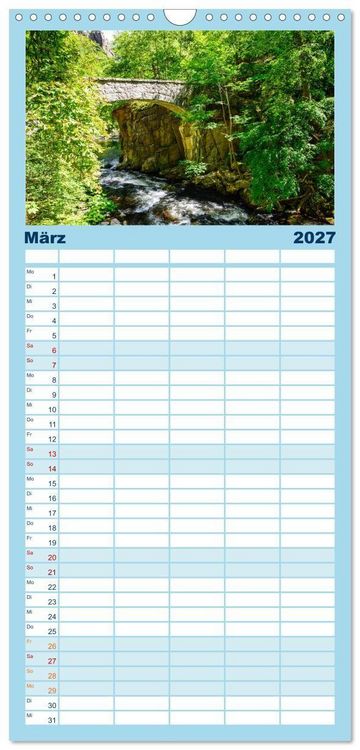 Produktbild: Familienplaner 2027 - Reiseziele in Deutschland mit 5 Spalten (Wandkalender, 21 x 45 cm) CALVENDO