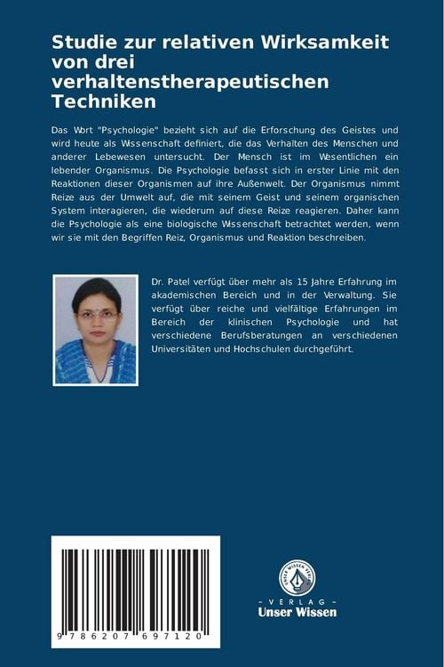 Produktbild: Studie zur relativen Wirksamkeit von drei verhaltenstherapeutischen Techniken