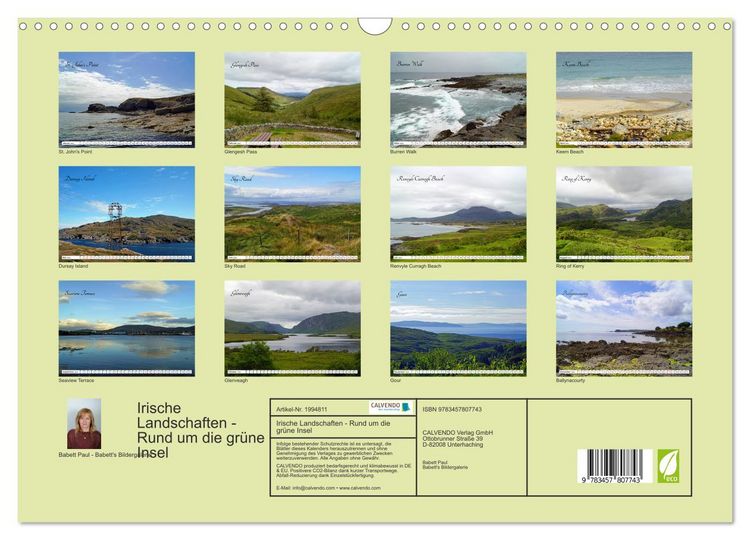 Produktbild: Irische Landschaften - Rund um die gr&uuml;ne Insel (Wandkalender 2026 DIN A3 quer), CALVENDO Monatskalender