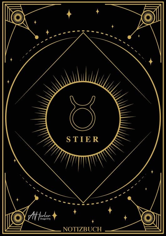 Produktbild: Edles Notizbuch Sternzeichen Stier | Designed by Alfred Herler