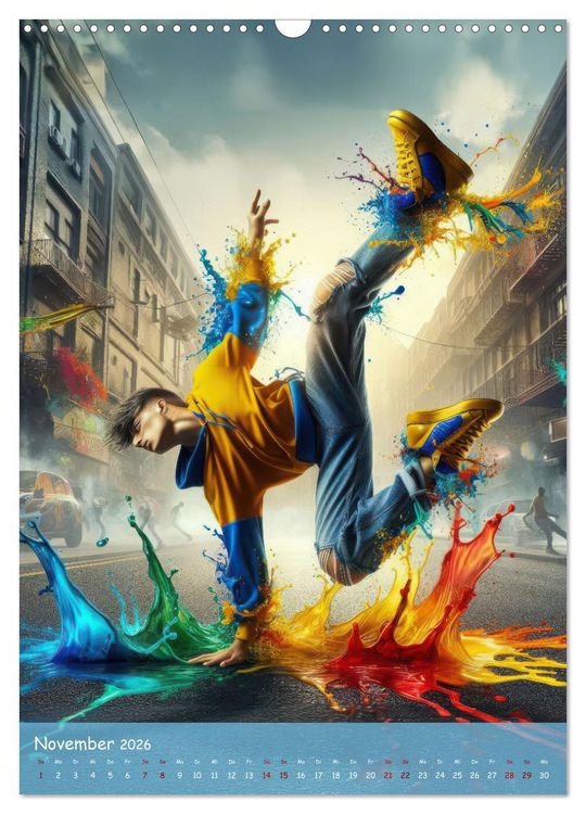 Produktbild: Rhythmus in Farben - Dynamische Hip-Hop-T&auml;nzer (Wandkalender 2026 DIN A3 hoch), CALVENDO Monatskalender