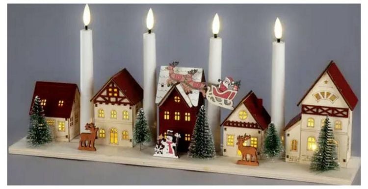 Produktbild: Konstsmide 3206-100 LED-Silhouette Dorf Warmwei&szlig; LED Natur Timer