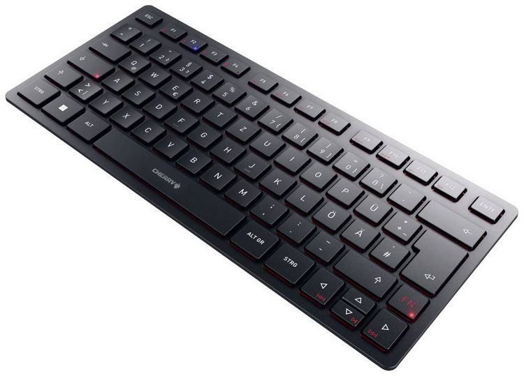 Produktbild: CHERRY KW 9200 MINI USB, Funk, Bluetooth&reg; Tastatur Deutsch, QWERTZ Schwarz Abnehmbares Kabel