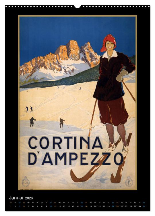 Produktbild: Historische Reiseplakate (Wandkalender 2026 DIN A2 hoch), CALVENDO Monatskalender