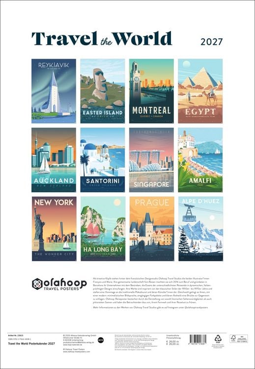 Produktbild: Travel the World Posterkalender 2027