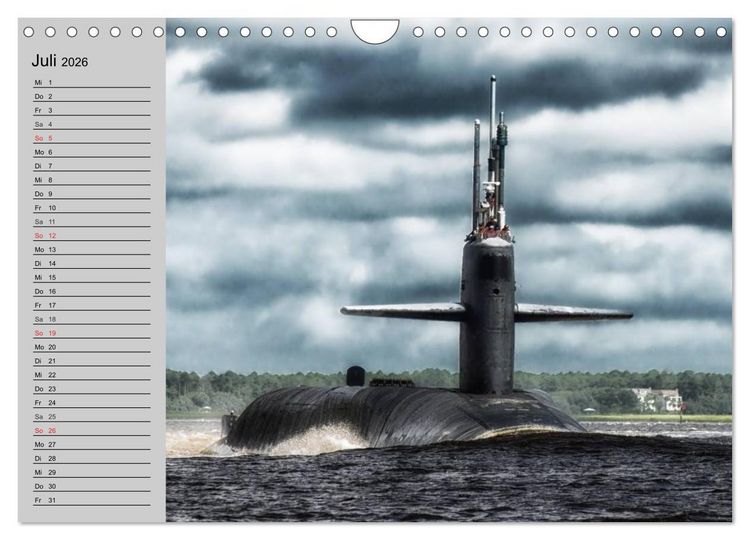 Produktbild: U-Boote. Milit&auml;rische Unget&uuml;me (Wandkalender 2026 DIN A4 quer), CALVENDO Monatskalender