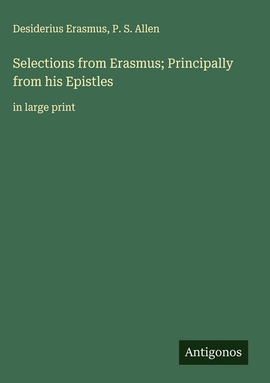Produktbild: Selections from Erasmus; Principally from his Epistles