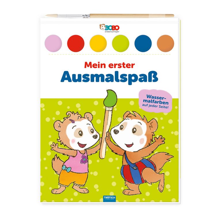 Produktbild: TR&Ouml;TSCH - Bobo Siebenschl&auml;fer Mein erster Ausmalblock Malblock mit Wasserfarben