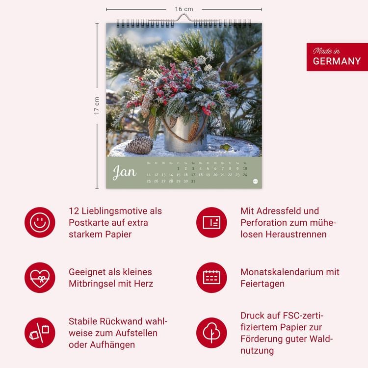 Produktbild: Herzliche Blumengr&uuml;&szlig;e Postkartenkalender 2027