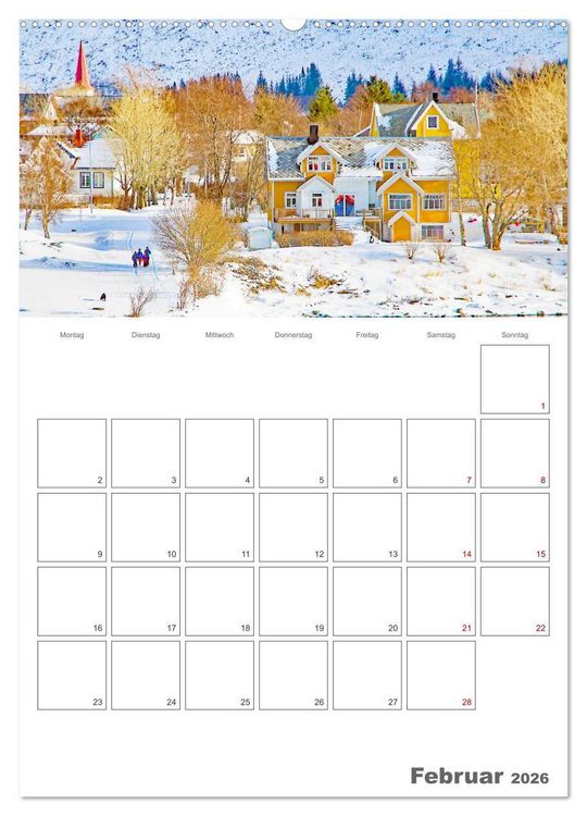 Produktbild: Die K&uuml;ste Norwegens - Terminplaner (Wandkalender 2026 DIN A2 hoch), CALVENDO Monatskalender