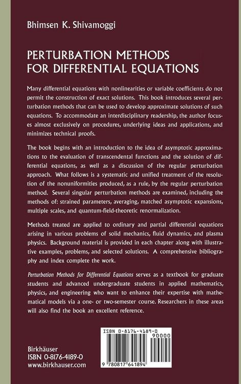 Produktbild: Perturbation Methods for Differential Equations