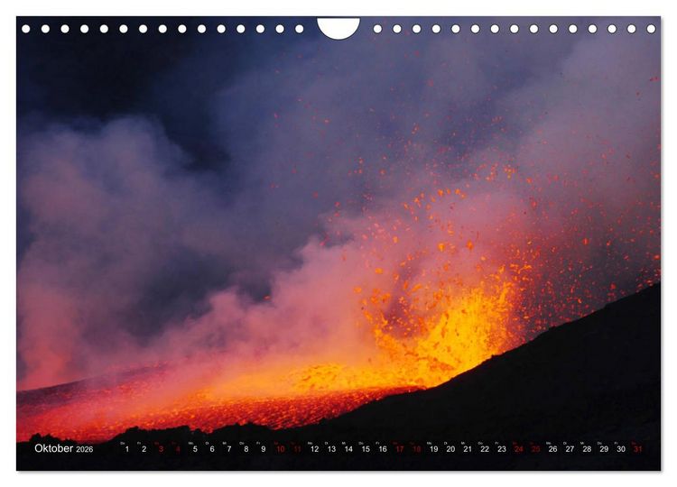 Produktbild: Vulkane - Magma, Lava, Eruptionen (Wandkalender 2026 DIN A4 quer), CALVENDO Monatskalender
