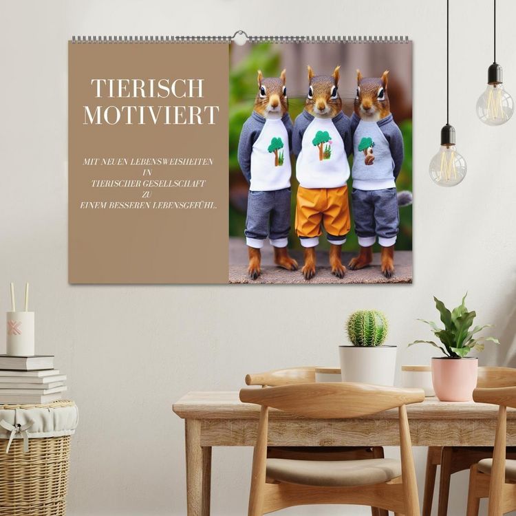 Produktbild: Tierisch motiviert (Wandkalender 2027 DIN A2 quer), CALVENDO Monatskalender