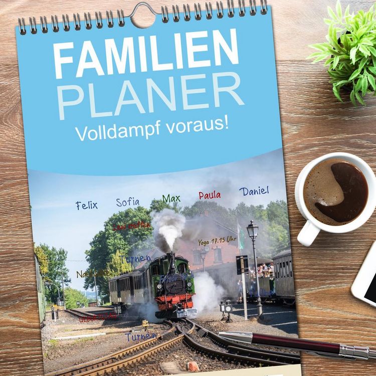 Produktbild: Familienplaner 2026 - Volldampf voraus! mit 5 Spalten (Wandkalender, 21 x 45 cm) CALVENDO
