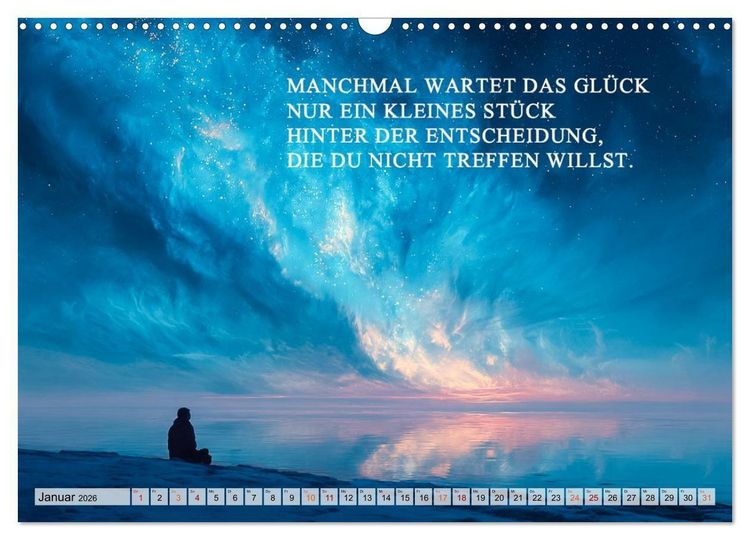 Produktbild: Weisheit und Motivation - Inspiration voller Sinn und St&auml;rke (Wandkalender 2026 DIN A3 quer), CALVENDO Monatskalender