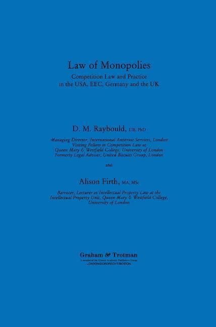 Produktbild: Law Of Monopolies 1991/e