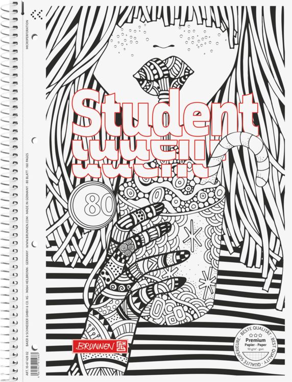 Produktbild: Brunnen Collegeblock A4 Lin28 Cocktail ZENart