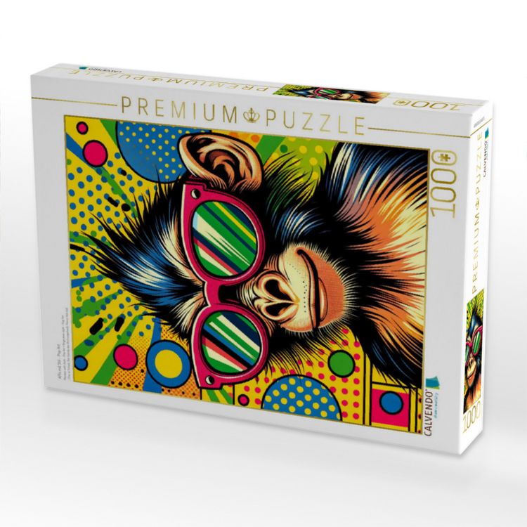 Produktbild: CALVENDO Puzzle Affe mit Stil - Pop Art | 1000 Teile Lege-Gr&ouml;&szlig;e 64x48cm Foto-Puzzle f&uuml;r gl&uuml;ckliche Stunden