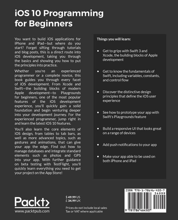 Produktbild: iOS 10 Programming for Beginners