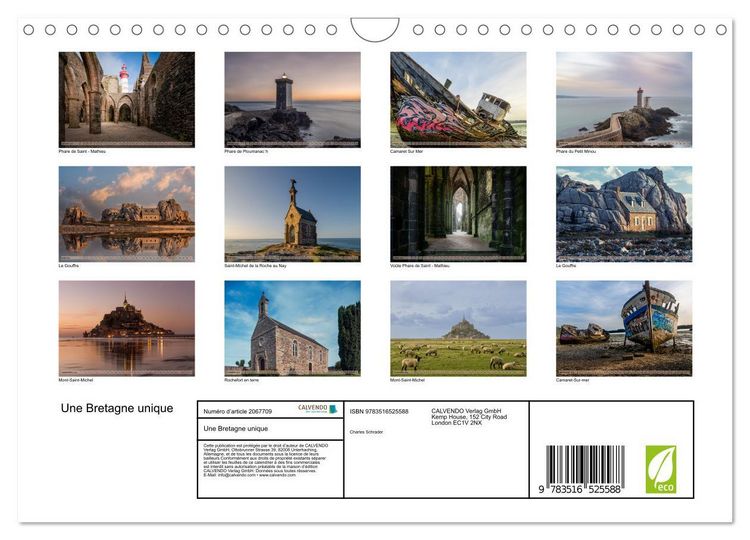 Produktbild: Une Bretagne unique (Calendrier mural 2026 DIN A4 vertical), CALVENDO calendrier mensuel