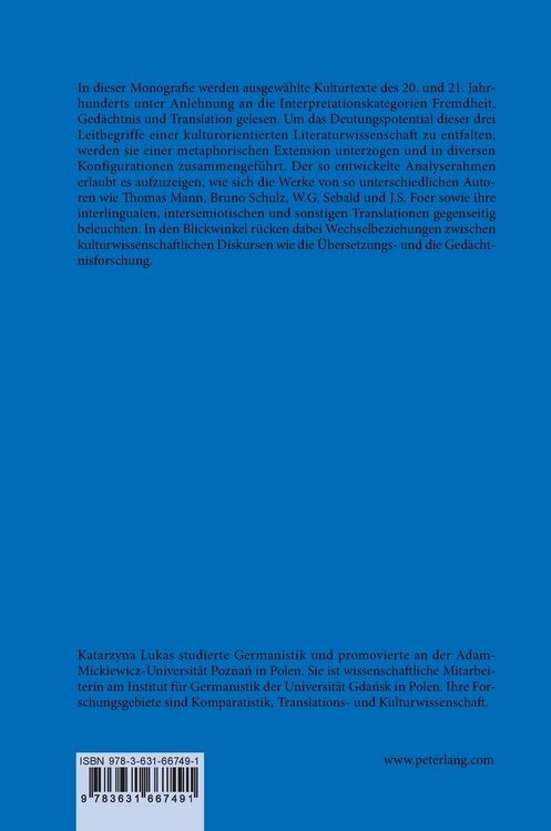 Produktbild: Fremdheit &ndash; Ged&auml;chtnis &ndash; Translation