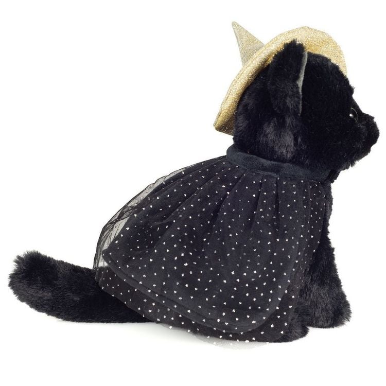 Produktbild: Teddy Hermann 94613 - Halloween Katze mit Hexenhut und Umhang, schwarz, Pl&uuml;sch, 20 cm