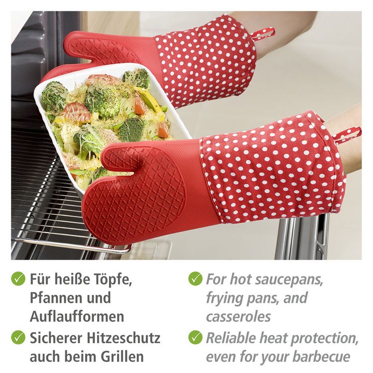Produktbild: Topfhandschuhe Silikon Rot, 1 Paar