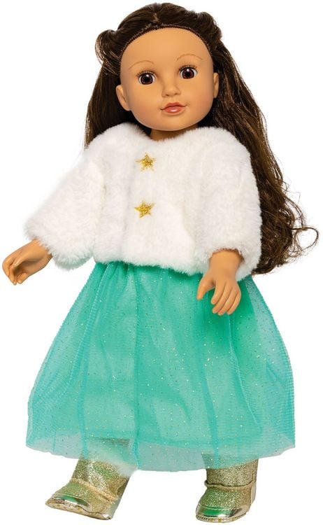 Produktbild: Puppen-Pl&uuml;schjacke ''Yuki'' mit T&uuml;llrock, Gr. 28-35 cm