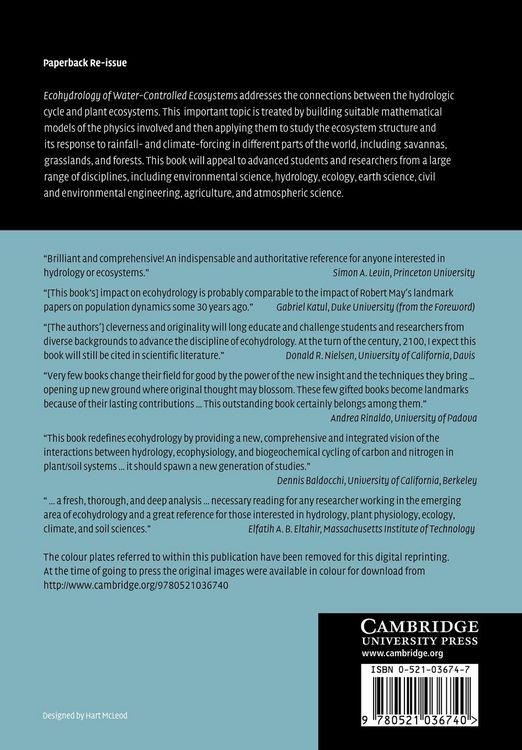 Produktbild: Ecohydrology of Water-Controlled Ecosystems