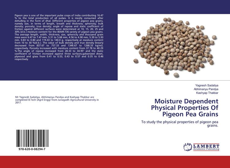 Produktbild: Moisture Dependent Physical Properties Of Pigeon Pea Grains