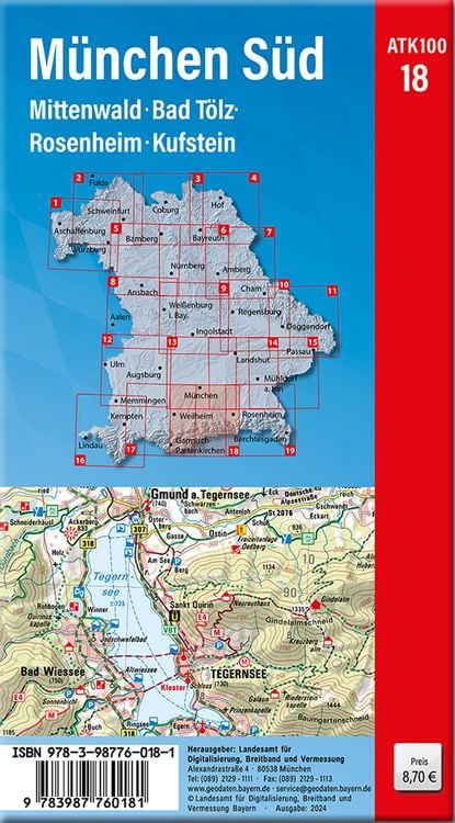 Produktbild: ATK100-18 M&uuml;nchen S&uuml;d (Amtliche Topographische Karte 1:100000)