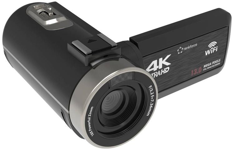 Produktbild: Renkforce RF-5798910 4K Camcorder 7.6cm 3 Zoll 13 Megapixel Schwarz
