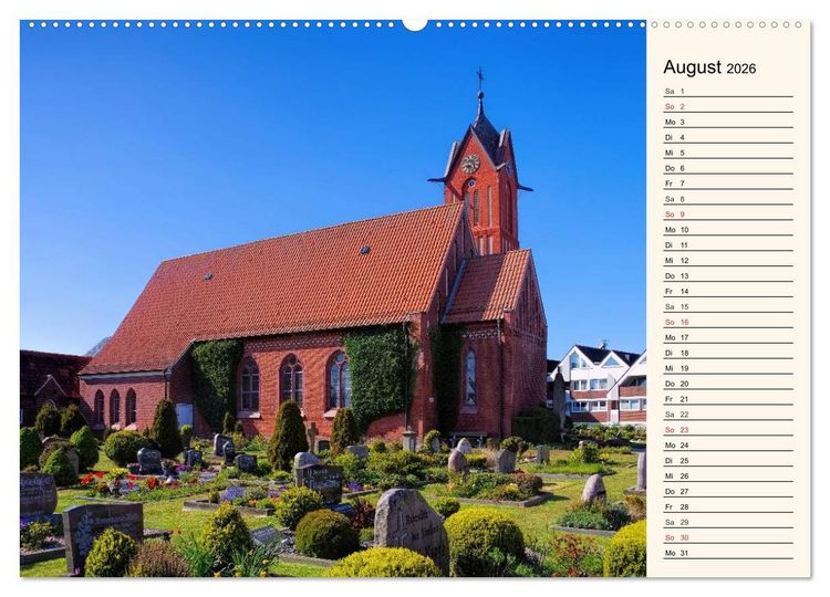 Produktbild: Kirchen in Ostfriesland (hochwertiger Premium Wandkalender 2026 DIN A2 quer), Kunstdruck in Hochglanz