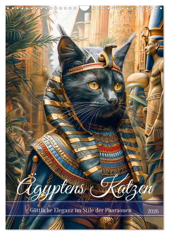 Produktbild: &Auml;gyptens Katzen - G&ouml;ttliche Eleganz im Stile der Pharaonen (Wandkalender 2026 DIN A3 hoch), CALVENDO Monatskalender