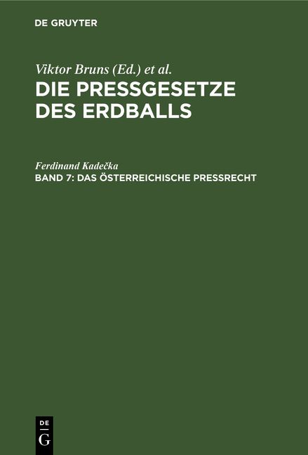 Produktbild: Das &ouml;sterreichische Pre&szlig;recht