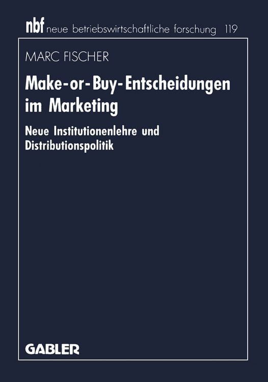 Produktbild: Make-or-Buy-Entscheidungen im Marketing