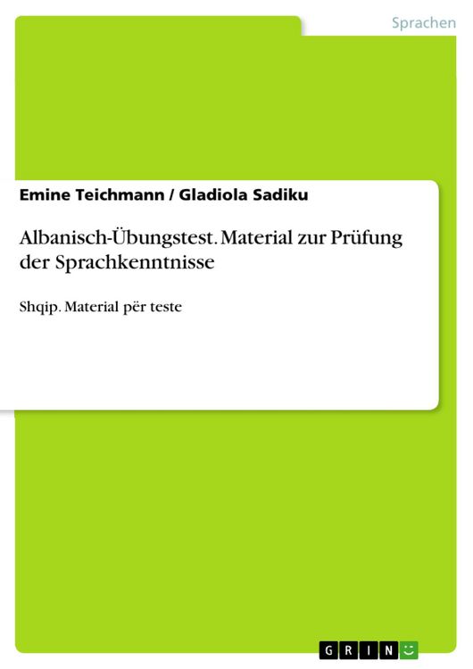 Produktbild: Albanisch-&Uuml;bungstest. Material zur Pr&uuml;fung der Sprachkenntnisse