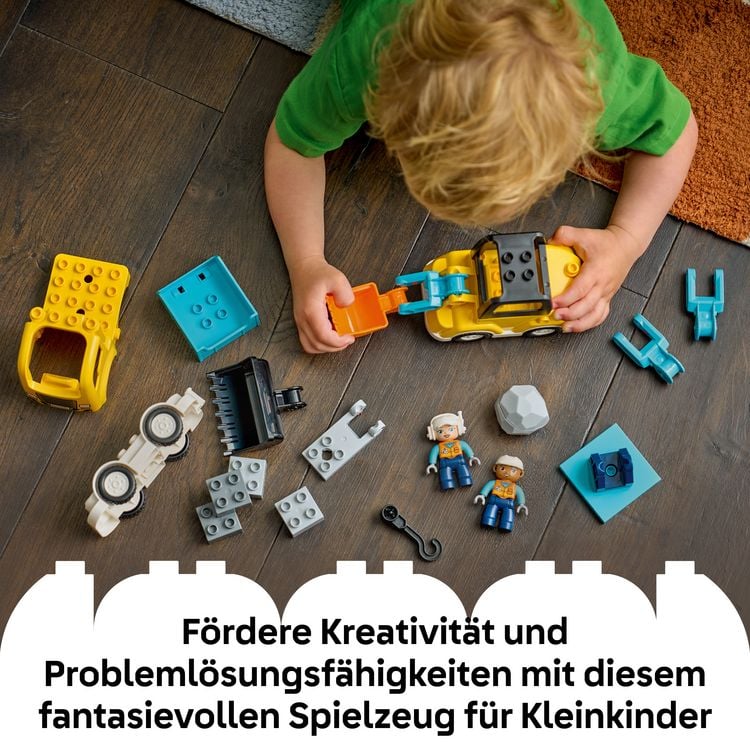 Produktbild: LEGO DUPLO Town 10475 Baufahrzeuge &ndash; 3-in-1-Set, Lernspielzeug 2 Jahre