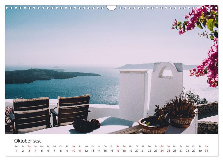 Produktbild: Santorin - Insel der wei&szlig;en H&auml;user (Wandkalender 2026 DIN A3 quer), CALVENDO Monatskalender