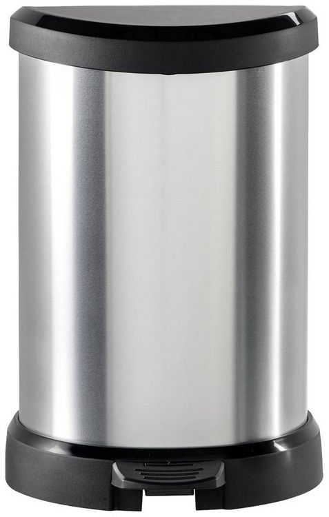 Produktbild: Curver DECO Bin 240568 M&uuml;lleimer 15l (B x H x T) 303 x 448 x 268mm Silber, Schwarz 1St.