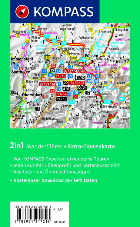 Produktbild: KOMPASS Wanderf&uuml;hrer Tannheimer Tal von Nesselw&auml;ngle bis Jungholz, 50 Touren mit Extra-Tourenkarte